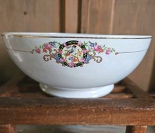 1900 S C R  Laveno Grande Insalatiera Terrina Ciotola Ceramica Uccello Paradiso