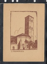 Cartolina Vercelli S. Francesco da Xilografia di Enzo Gazzone AB949