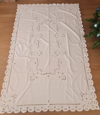 Antica tovaglia per 12  ricamo a mano intaglio  250 x 160 cm.