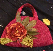 Borsa paglia rossa Kontessa