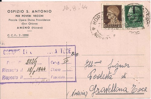 Italy rsi 1944 - storia, postale