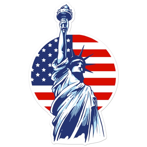 Statue liberty flag - of, vinyl