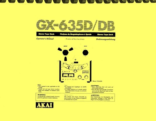 Akai 635d 635db stereo - akai, gx-635db