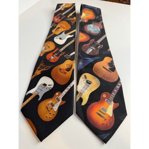 Vintage guitar necktie pair - vintage,