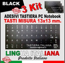 Adesivi per  Tastiera Italiana Lettere Notebook Pc (3 Kit)(misura tasto 13x13mm)