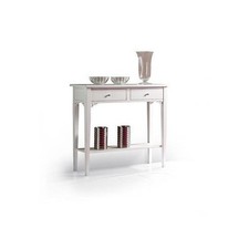 CONSOLLE 2 CASSETTI LACCATA BIANCO TAVOLINO LEGNO INGRESSO L. cm 90