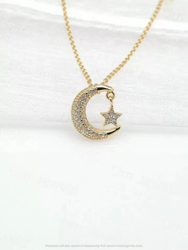 Ciondolo stella luna diamante