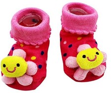 Calzini Antiscivolo Bambini 12 Mesi Neonati Fantasia 0 Fiore Fuxia Pois I.22656