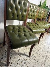 4 x Poltrone Chesterfield Sedie Verde Sala da Pranzo Sedie Sedia Sala da Pranzo Pelle
