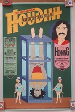 Doug Henning Houdini Water Torture Escape poster mago magico originale
