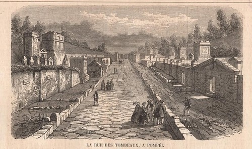 Stampa antica pompei veduta - stampa,