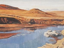 Quadro dipinto paesaggio "Marocco" di Piero Monti ( Torino 1910- 1994)