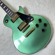 Chitarra elettrica LP verde metallizzato hardware oro corpo mogano HH pickup 6 corde