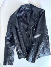 Giubbetto pelle cocco nero, cerniere TG 48