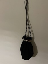 Borsetta vintage Braccialini camoscio nero con chiusura dorata / Vintage bag 