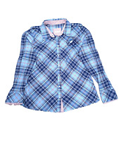 Camicia Bonita Casual Vintage da Donna in Cotone Manica Lunga Tg 42/M Blu