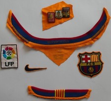 FC BARCELLONA SPILLE VINTAGE DISTINTIVO E TAGLI PARTI DI MAGLIA MESSI RONALDINHO