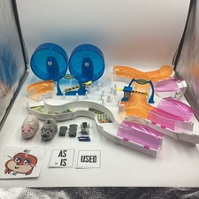 2008 Zhu Zhu Pet Hamster Fun House estensioni, pista, ruota, tunnel, criceto