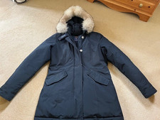 Woolrich Arctic piumino parka con cappuccio bordo pelliccia blu navy taglia XL