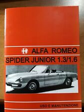 Uso e manutenzione Alfa Romeo Duetto Spider 1.3 1.6 coda tronca Owner's manual 