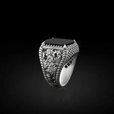 Onice Nera Gemma Uomo Anello