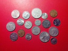 Monete della Repubblica Italiana - lire 1 Cornucopia Arancia 2 spiga 5 Uva 10 _