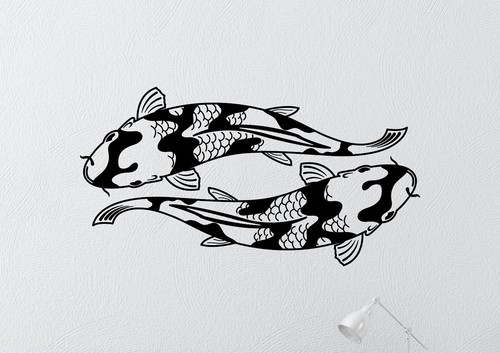 Pesce koi nuoto adesivo - koi,