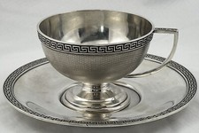 Moneta Gorham argento chiave greca/tazza e piattino etrusco - scritta