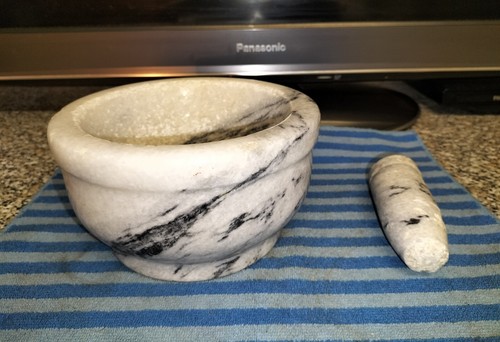 Mortaio marmo con - mortaio,