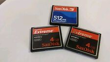  2 Sandisk Extreme 4G- 40 MBs UDMA 1 Sandisk 512 MB Usate 