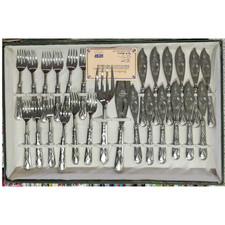 SERVIZIO DA 26 POSATE INTARSIATE LA SAN MARCO SILVER PLATED FORCHETTE COLTELLI