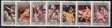 NICARAGUA 1984 ARTE QUADRI DIVERSI 7 VAL. Cat.M.2504-10