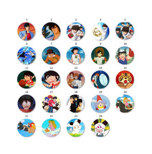 Spille artigianale manga anime da 58 mm. Holly, Ranma, Pollon, Gigi la trottola.