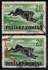 Romania 1956 Animali da caccia lepre/coniglio/stampa spostata perf ERRORE VFU