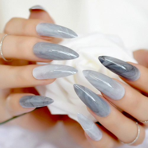 Stiletto lungo marmo - stiletto, grigio*