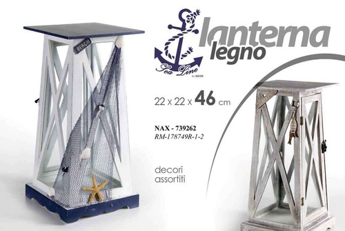 Lanterna legno 46 - legno, 22*22*46