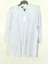 Taglia L Large Eileen Fisher twinset cardigan tank maglione set grigio nuovo con etichette $456