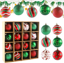 16 Pezzi Palline Di Natale, 6 Cm Addobbi Natalizi per Albero,Addobbi per L'Alber