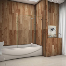 Parete Vasca 120X140 Cm Italy Box Doccia Profilo a Muro Vetro 5 Mm Trasparente L