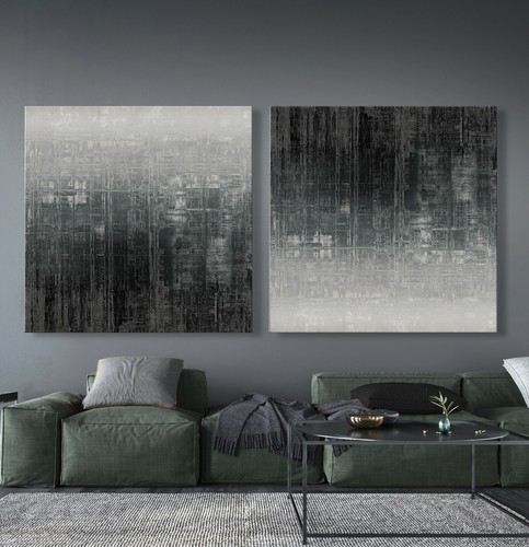 Canyon grigio quadro - grigio, astratto