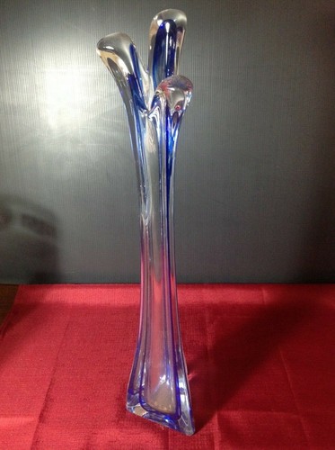 Vaso cristallo bianco blu