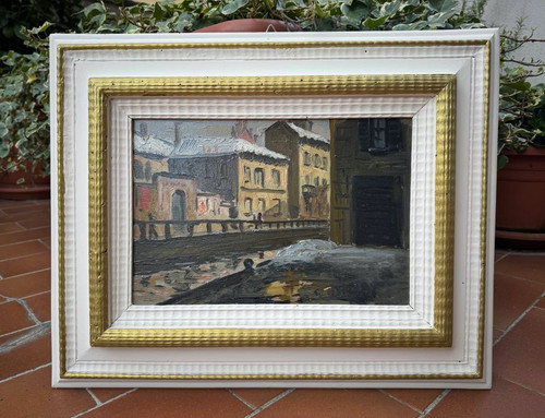 Antico dipinto olio - dipinto, ad
