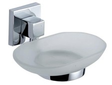 Portasapone Geo Groenlandia Vetro Satinato Metallo Cromato da Parete Bagno