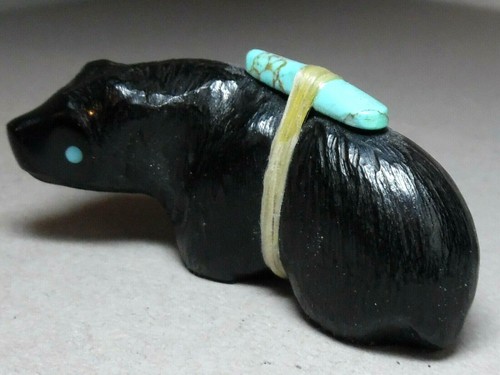 Zuni fetish 3970 jet - f-, bear