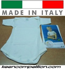 BREZZE 6 BODY NEONATO BABY MEZZA MANICA  LANA COTONE MADE IN ITALY mesi 3 18 24