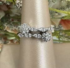 Anello Cocktail Alfieri & St. John Oro Bianco 18K 750 Diamanti Bypass Misura 7