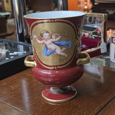 Vaso urna porcellana dipinto - , a