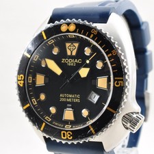 Orologio Uomo Zodiac OCEANAIRE ZO8007 Automatico 200M Subacqueo Quadrante Nero Cassa 45mm SS