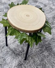 SGABELLO IN METALLO NERO CON SEDUTA IN LEGNO H50 d31cm  ITU-772634