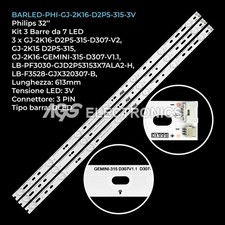 KIT 3 BARRE STRIP LED TV PHILIPS GJ-2K16-D2P5-315-D307-V2 3V